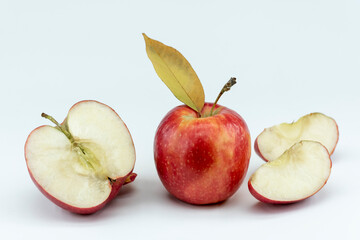 close-up apple on white background