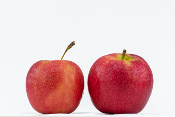 close-up apple on white background