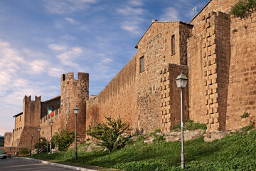 Tuscania, Viterbo, Lazio, Italy: the medieval city walls of the ancient town - obrazy, fototapety, plakaty