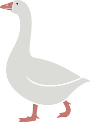 Goose logo. Isolated goose on white background. Bird