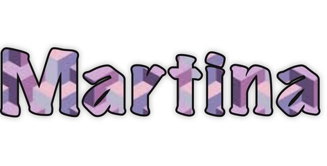 Martina - Italian girl name - multicolored - ideal for website, presentation, email, greeting card, postcard, book, poster, billboard, slide, playbill, printable - 