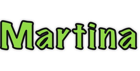 Martina - Italian girl name - green color - ideal for website, presentation, email, greeting card, postcard, book, poster, billboard, slide, playbill, printable