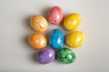 easter bright eggs for advertising easter eggs in a basket