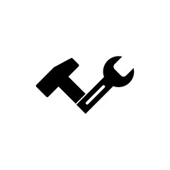 Hammer icon illustration with wrench