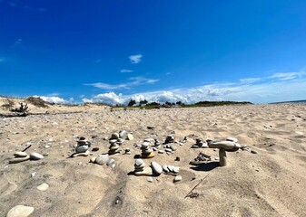Rock castles on the beach 