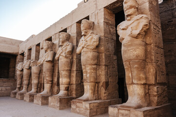 Ramesses III Temple, Ramses statues at the Karnak Temple in Luxor, Egypt