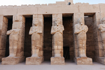 Ramesses III Temple, Ramses statues at the Karnak Temple in Luxor, Egypt