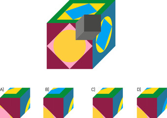 Color Crossword. Find the Missing Piece. Shape completion questions, Find next shape