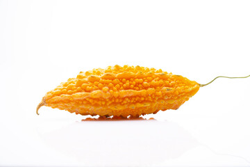 Bitter groud (Momordica charantia) on white background	
