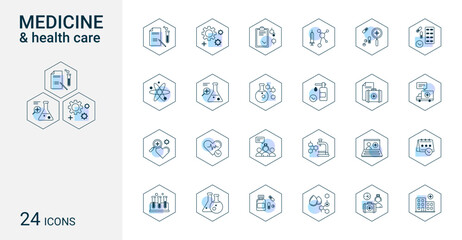 Set of medical & healthcare icons. Vector illustration