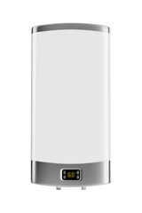 Digital water heater on transparent background, front view