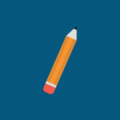 Vector illustration of wooden classic pencil icon.