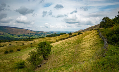 Beautiful landscape and hills at Peak District National Park - travel photography