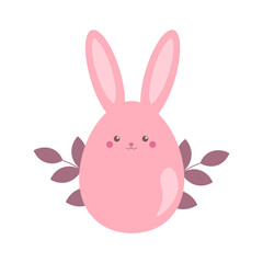 Easter bunny egg with plants