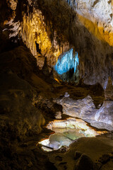 Cave Formations Reflecting in Cave Pool, Carlsbad Caverns National Park, New Mexico, USA