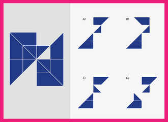 Find the Missing Piece. Shape completion questions, Find next shape
