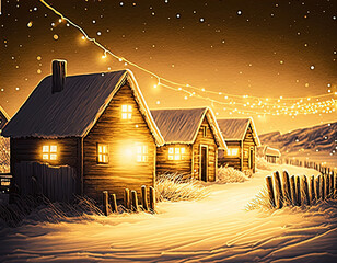 Here comes Santa Claus. It's time for Christmas or the winter. - obrazy, fototapety, plakaty