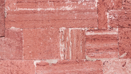 Pared de piedra rosada