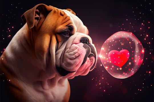 Happy valentines 2024 day bulldog