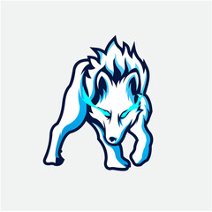 Wolf Logo design,
white wolves mascot vector logo design - vector illustration.
