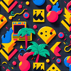 80s and 90s pattern,granular texture, background, illustration