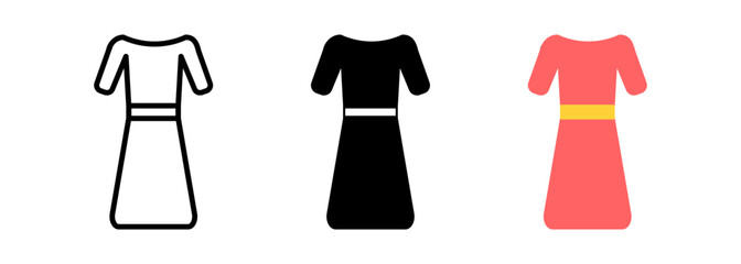 Evening dress line icon. linear style sign for mobile concept and web design. Gown dress outline vector icon. Symbol, logo illustration.