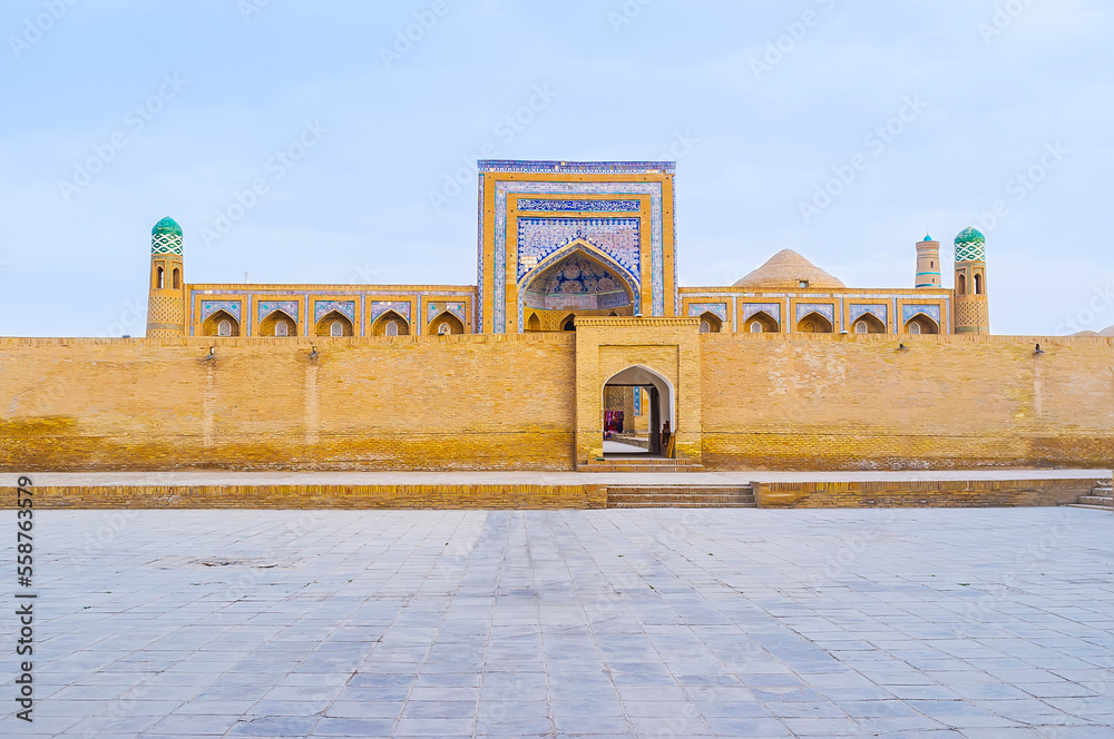 Sticker The brick wall of Muhammad Rahim-Khan madrasah, Khiva, Uzbekistan