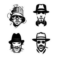 Mafia Character Hat Illustration 02