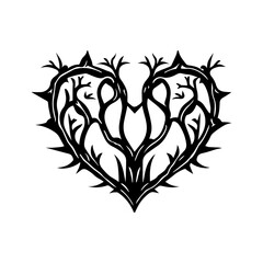 Thorn Heart Vector Design, Heart Thorns, Thorn Heart Tattoo