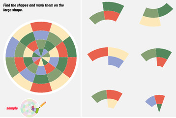 Find the Missing Piece. Shape completion questions, Find next shape