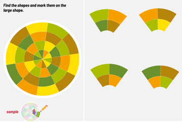 Find the Missing Piece. Shape completion questions, Find next shape