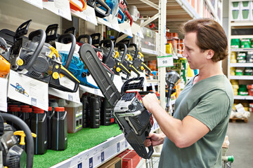 Man chooses gasoline saw