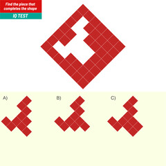 Find the Missing Piece. Shape completion questions, Find next shape