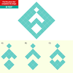 Find the Missing Piece. Shape completion questions, Find next shape