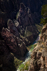 Gunnison of the Black Canyon National Park river flowing with water