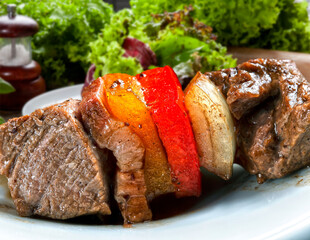 Barbecue meat skewer