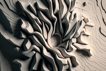 amorphous texture illustration, relief, form, wood, stone. Generative AI