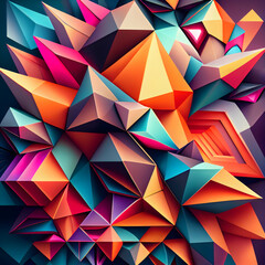 Colorful 3d geometric shape background