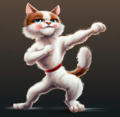 Karate style cat - obrazy, fototapety, plakaty