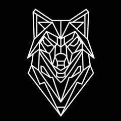 Wolf line logo symbol design illustration. Clean logo mark design. Illustration for personal or commercial business branding.