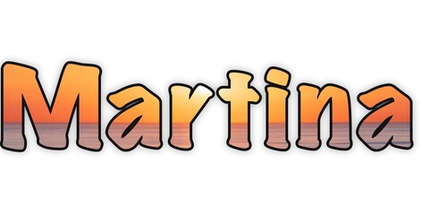 Martina - Italian girl name - multicolored - ideal for website, presentation, email, greeting card, postcard, book, poster, billboard, slide, playbill, printable -