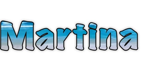 Martina - Italian girl name - multicolored - ideal for website, presentation, email, greeting card, postcard, book, poster, billboard, slide, playbill, printable -