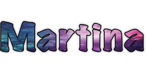 Martina - Italian girl name - multicolored - ideal for website, presentation, email, greeting card, postcard, book, poster, billboard, slide, playbill, printable -