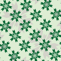 Fototapeta na wymiar repeated green abstract flower simple flat pattern design