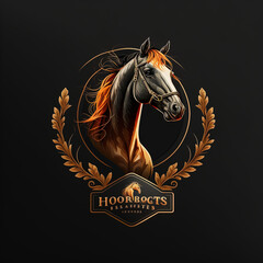 Horse logo, champion, dressage