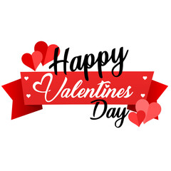 Happy Valentines Day typography poster with handwritten calligraphy text, isolated on white background. Vector Illustration