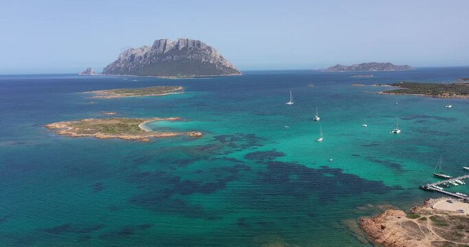 Aerial view of Tavolara Island in Sardinia