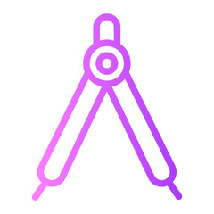 drawing compass gradient icon