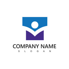 Fototapeta premium Letter M People Logo Template, Charity, Teamwork, And Social Media Network Icon