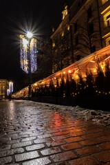 Fototapeta na wymiar Market Square in Krakow at night
